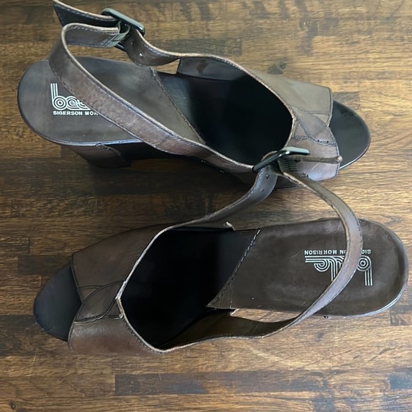 Belle‎ by  Sigerson Morrison Platform Wedge Sandal 7.5 - Picture 6 of 11